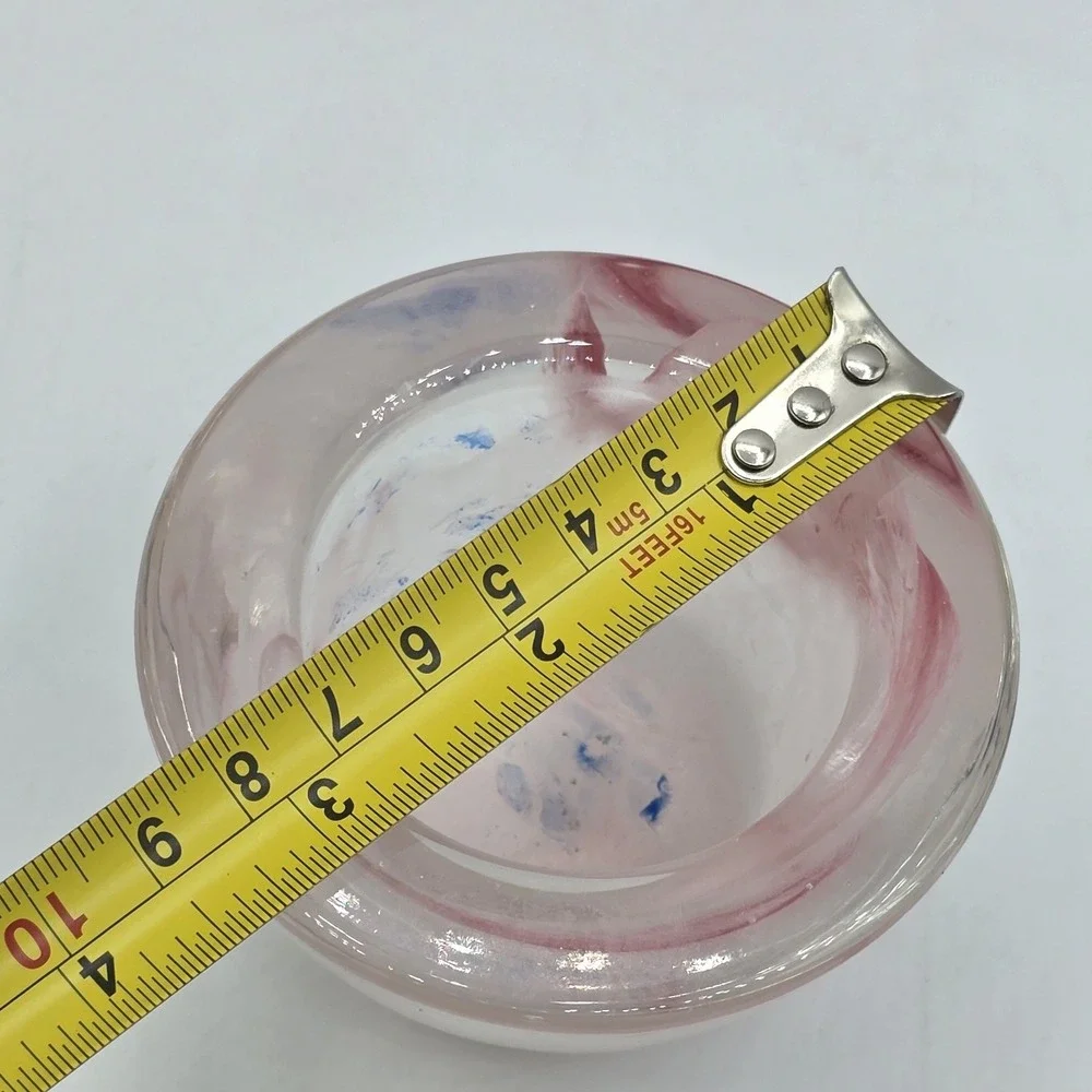 Vtg‎ Pink Glass Votive Candle Holder Swirl Design